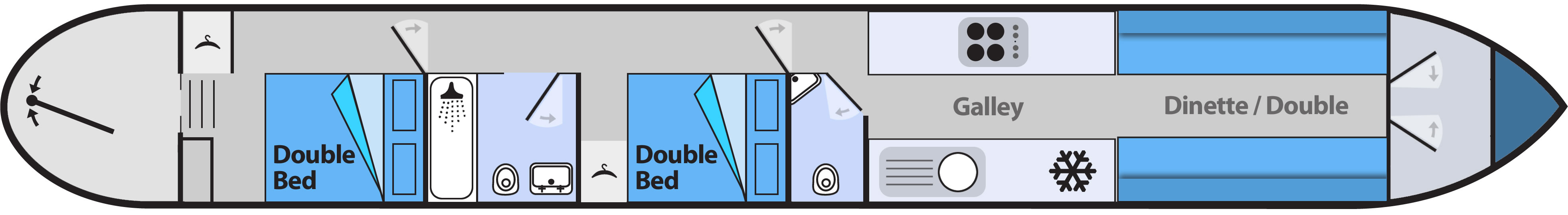 The AVE6 class canal boat layout