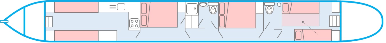 The AVE8 class canal boat layout